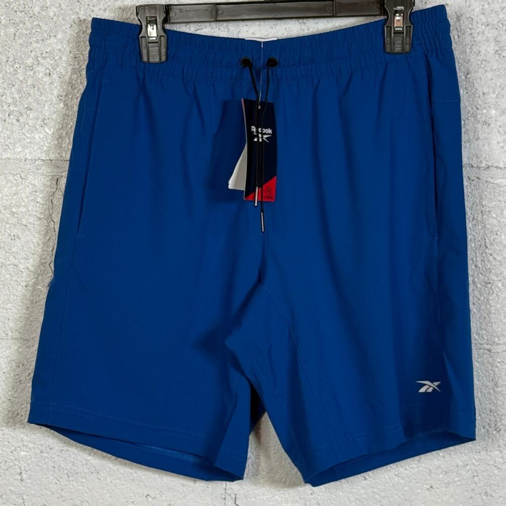 Reebok Men's Regular-Fit Moisture-Wicking 9" Woven Shorts Vector Blue medium